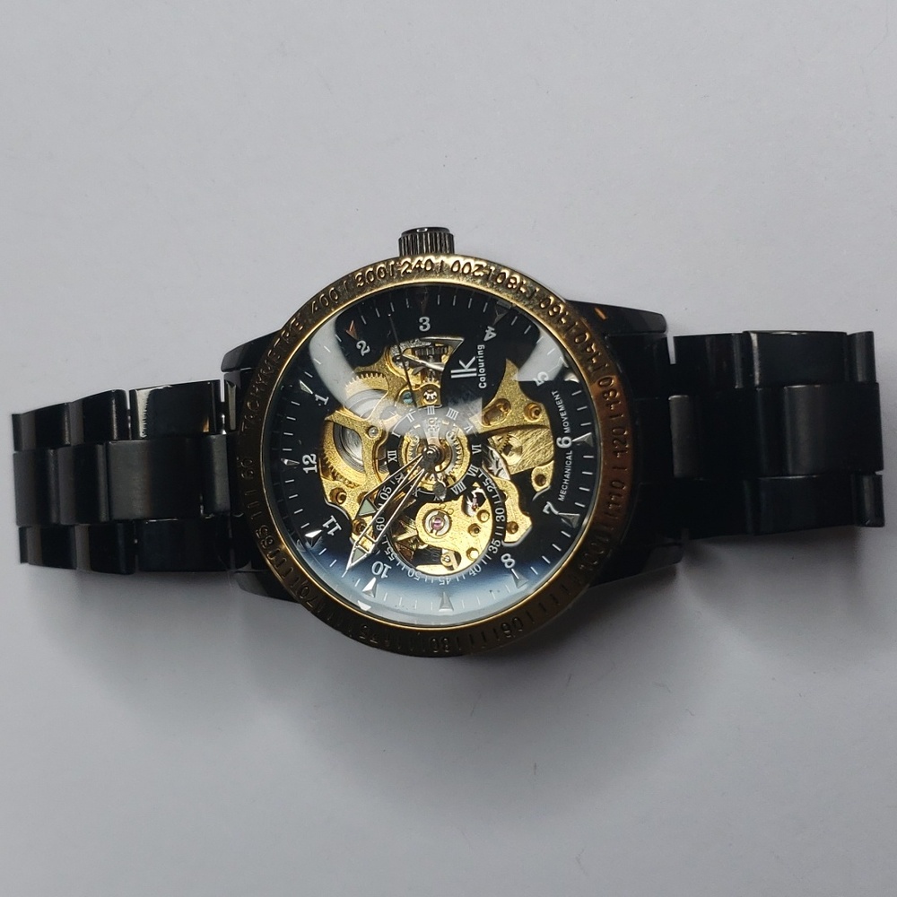 IK COLOURING Big Skeleton Case IK Mens Black Watch - Picture 3 of 10